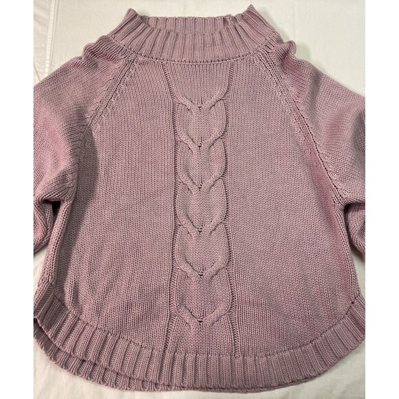Nanette Lepore Cable Knit Sweater Womens Medium Wool Cashmere Mock Neck Pullover - Picture 4 of 9
